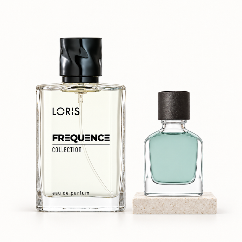 Loris Frequence U-8 with smaller unbranded inspiration bottle