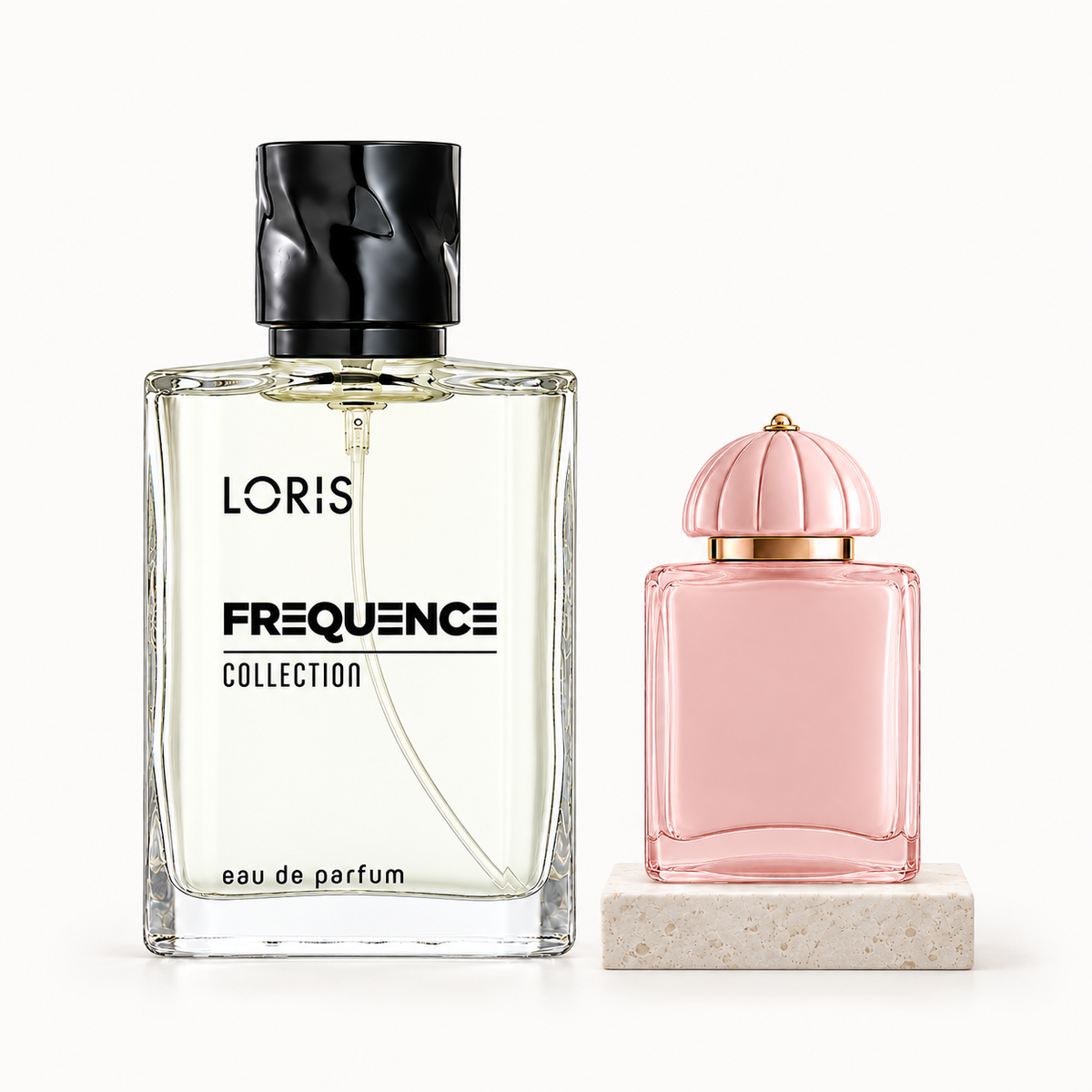 Loris Frequence U-37 with smaller unbranded inspiration bottle