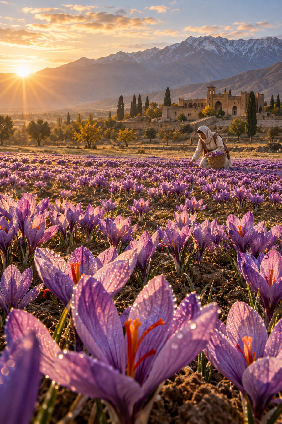 saffron ambre: saffron fields, creative fragrance atmosphere.