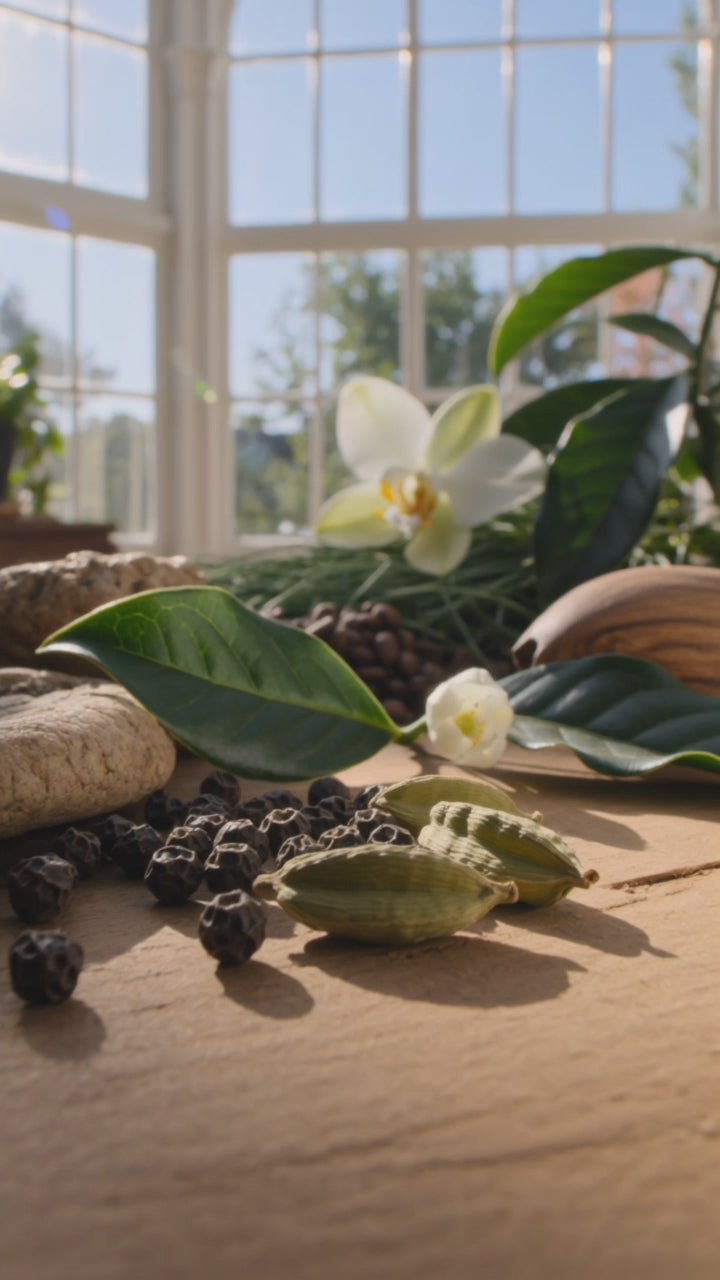 Valory fragrance atmosphere — coffee blossom, cardamom and sandalwood