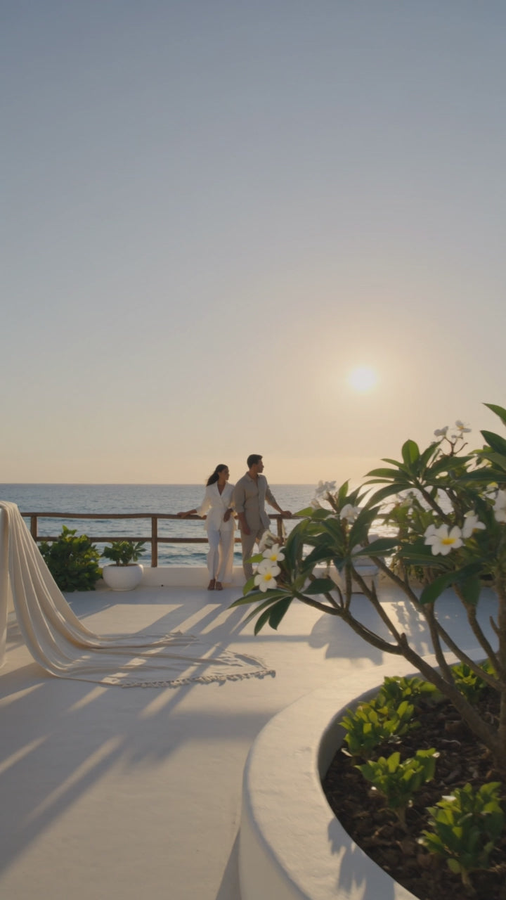 Bronze Wood fragrance atmosphere — luminous coastal linen